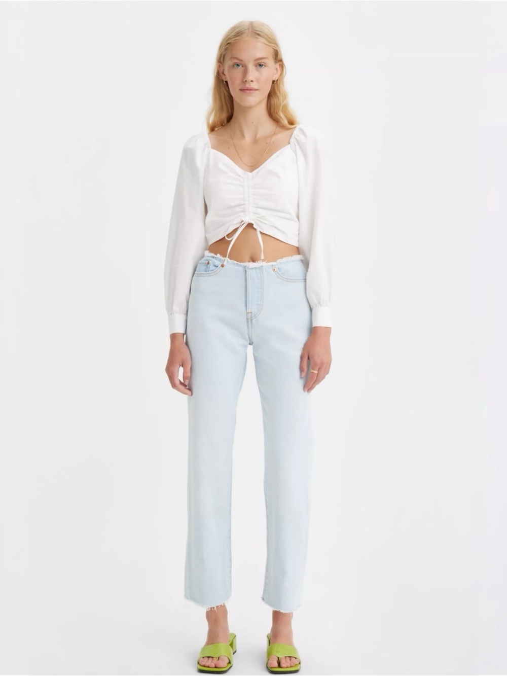 RARE Levi’s Wedgie Straight Ripped Waistband Jeans (WOMENS)